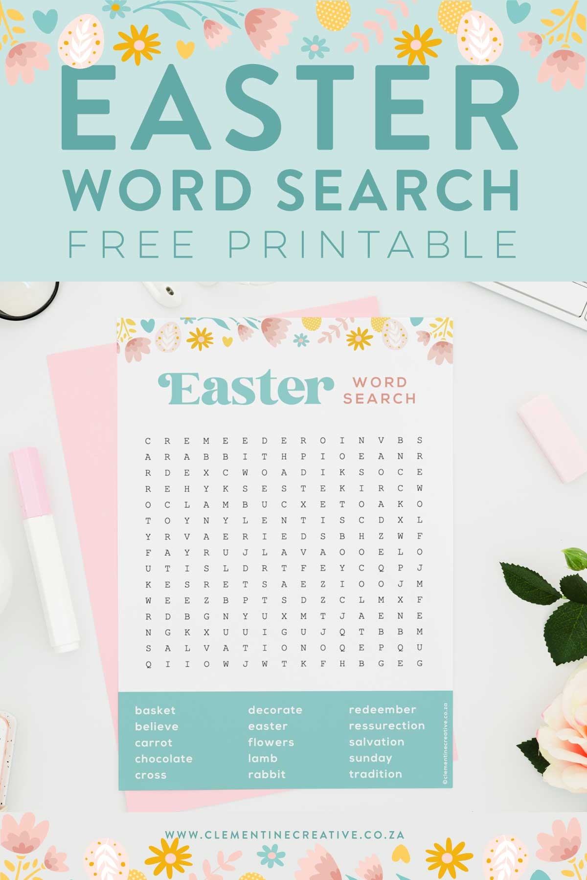 Easter Word Search Free Printable
