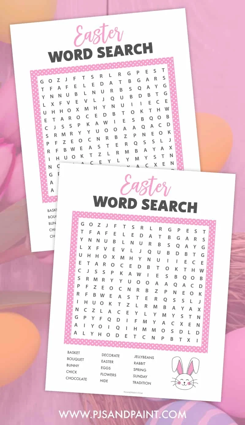 Easter Word Search Free Printable Game Pjs And Paint