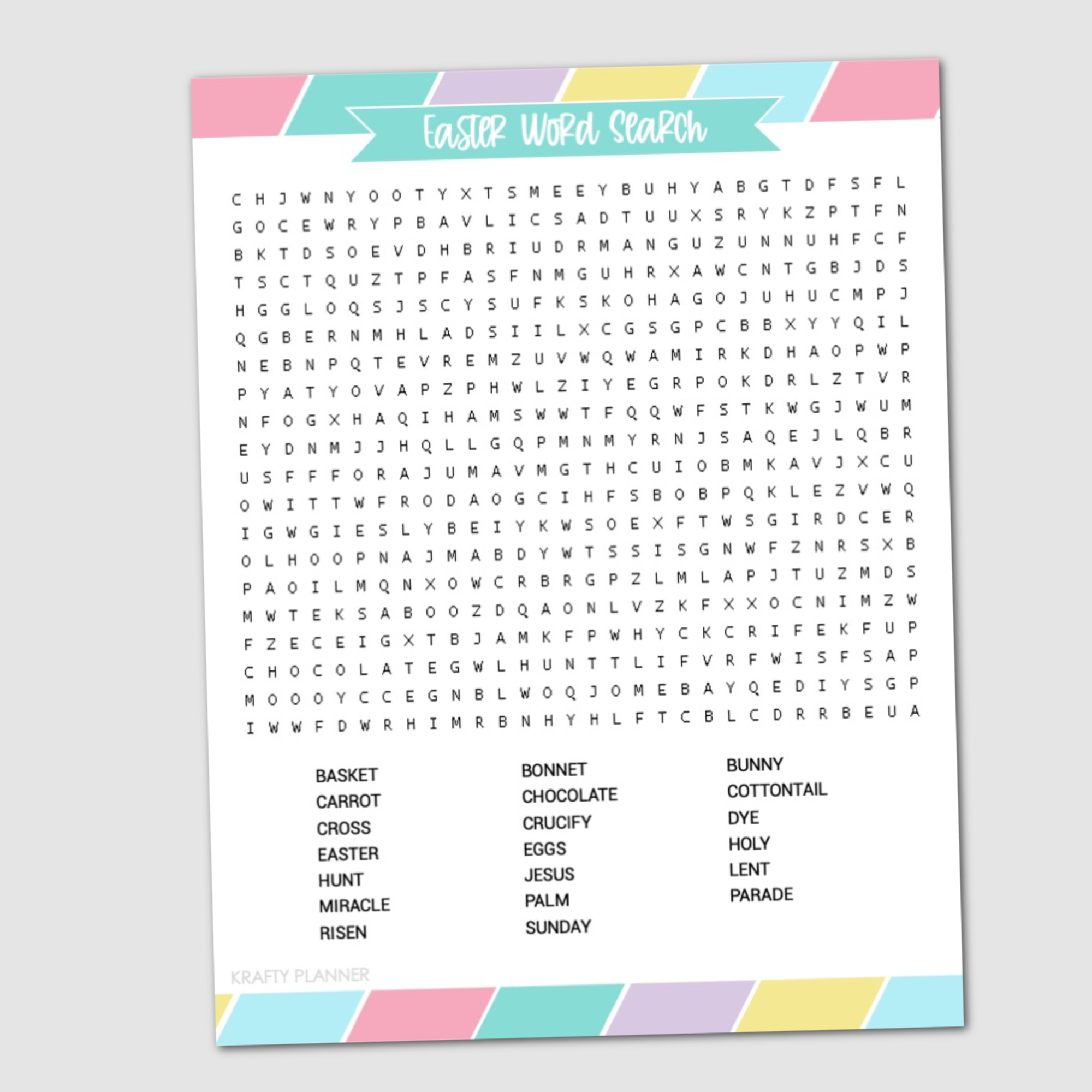 Easter Word Search Free Printable Krafty Planner