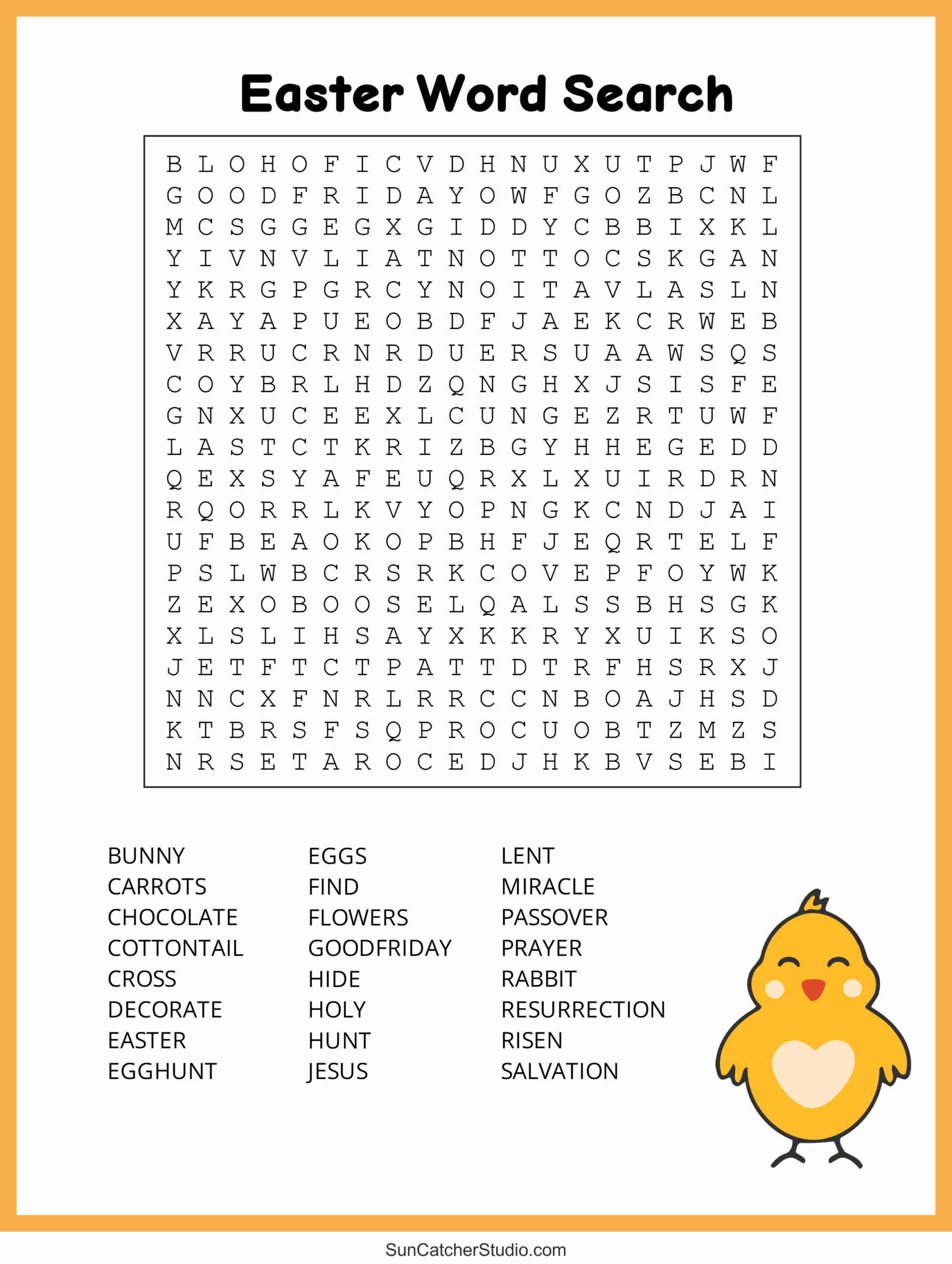 Easter Coloring Pages Easter Word Search Printable