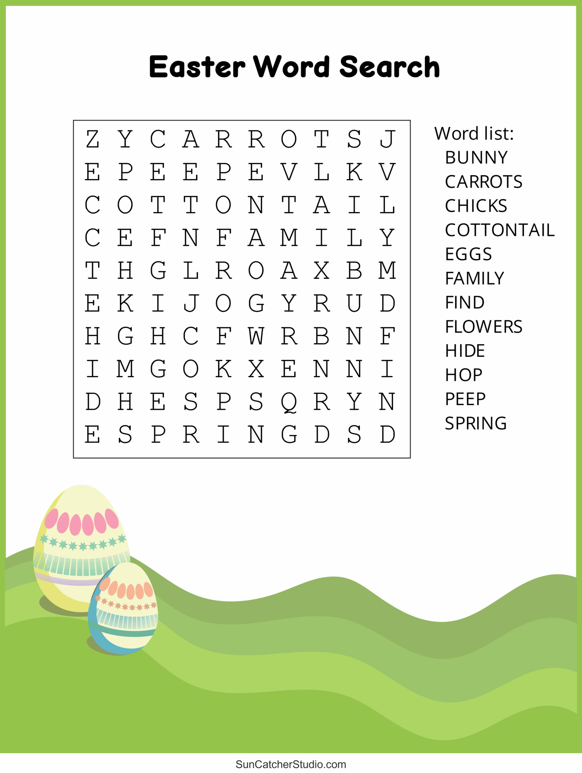 Easter Word Search Free Printable PDF Puzzles Free Printables Monograms Design Tools Patterns DIY Projects