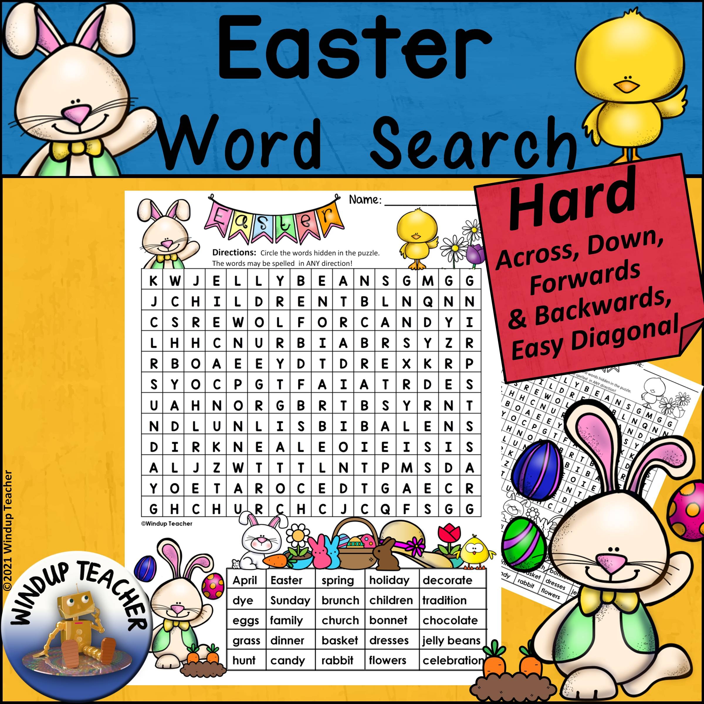 Easter Word Search HARD Made By Teachers
