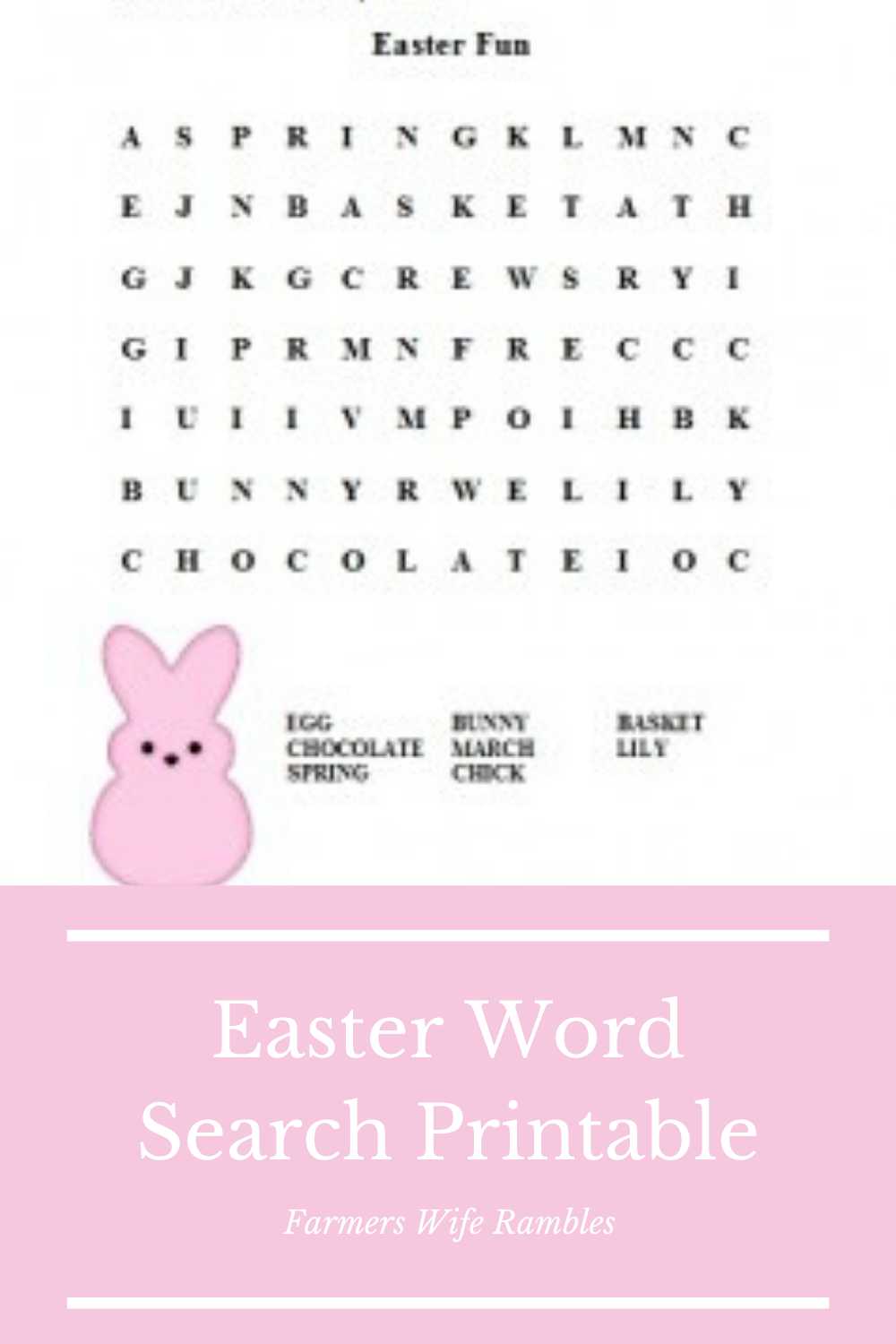Easter Word Search Printable Farmer s Wife Rambles