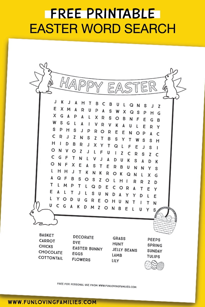 Free Printable Easter Word Search