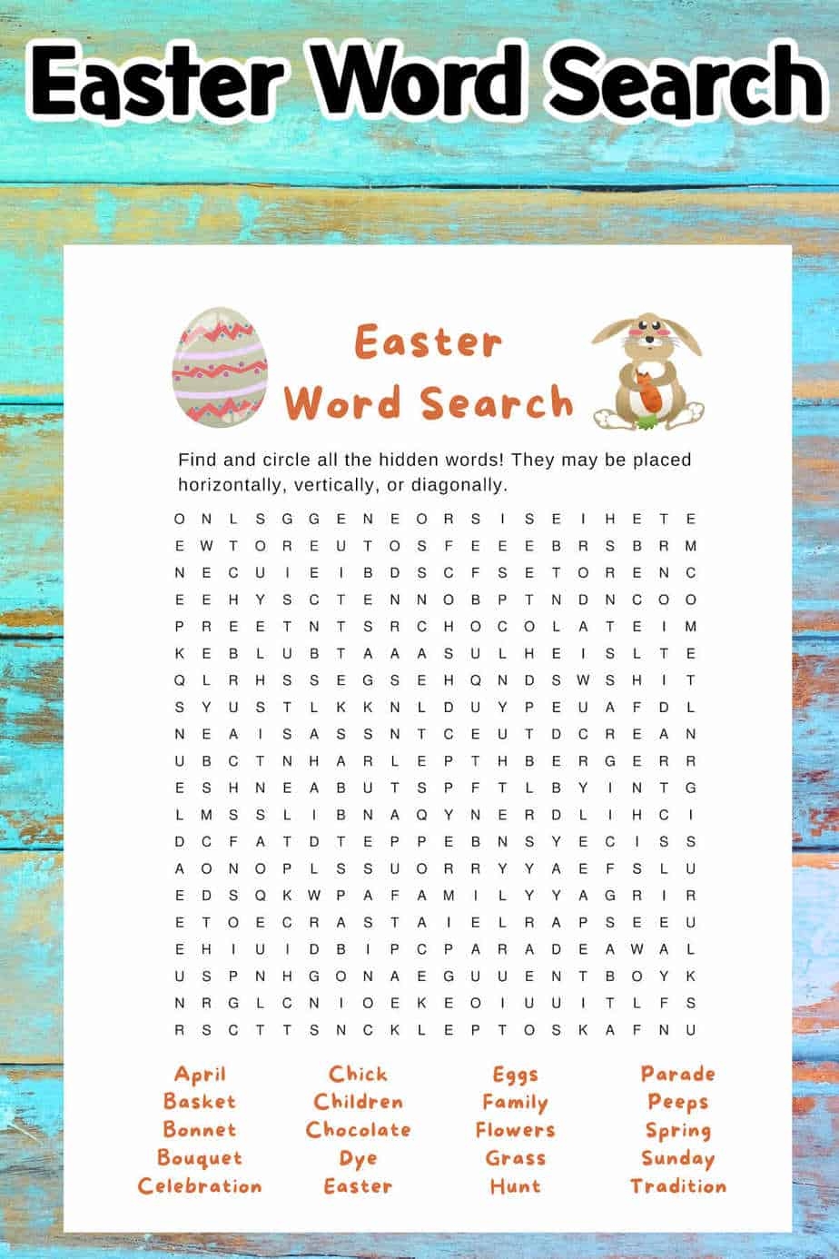 easter word search printable the best kids crafts and activities