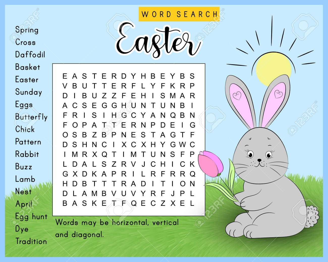 Printable Word Search Easter