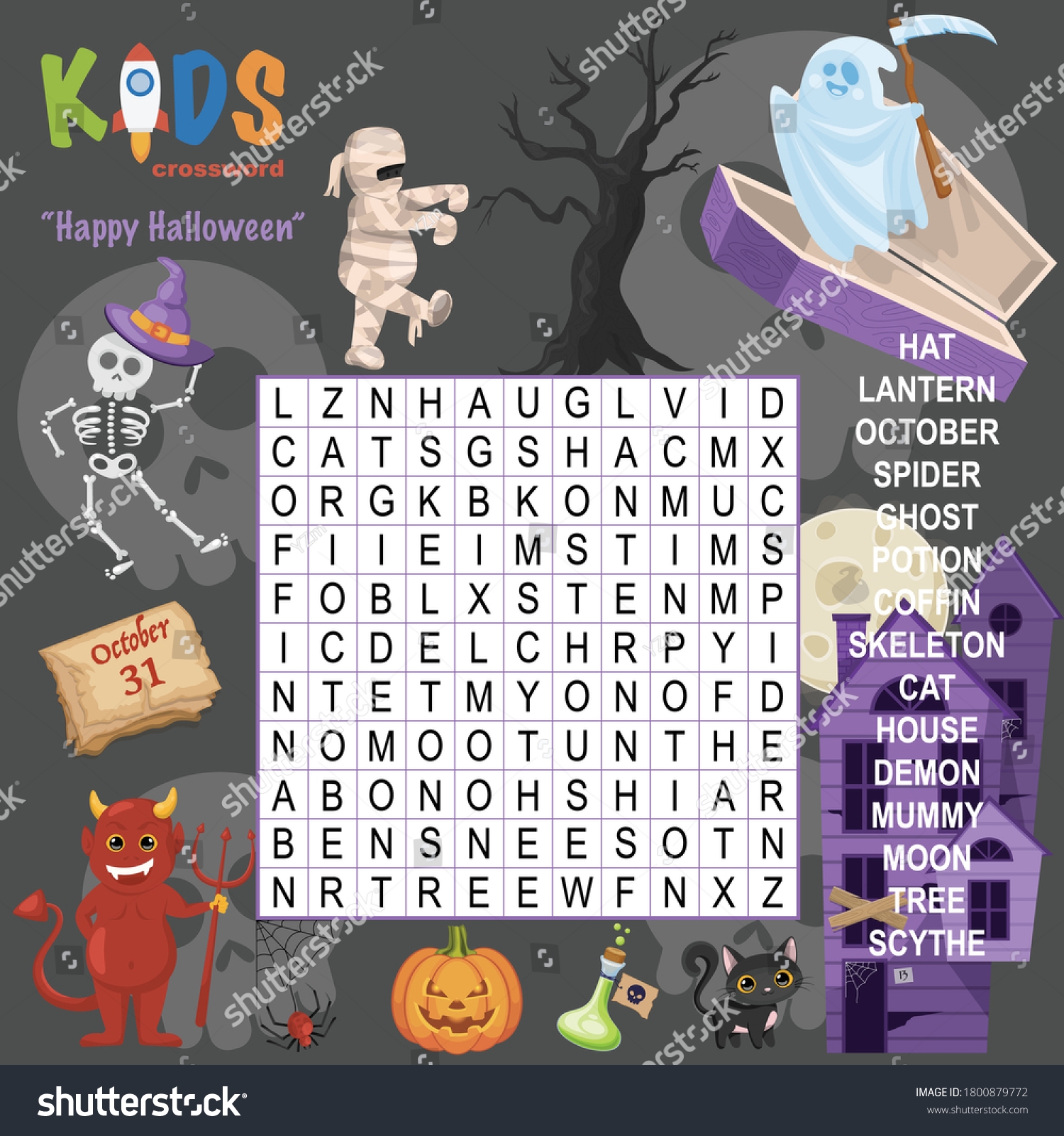 Halloween Word Search Printable Middle School