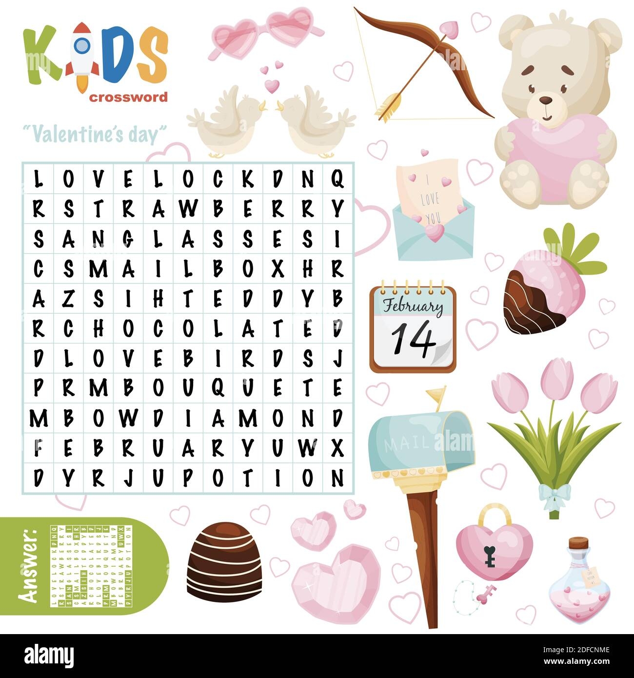 Valentine Word Search Printable Crossword Puzzles