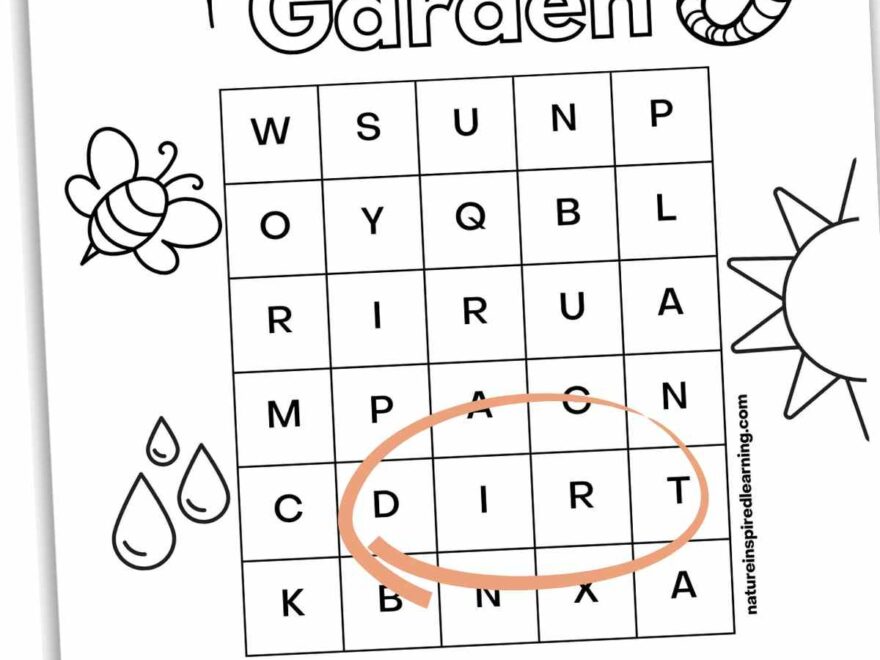 Easy Word Searches For Kindergarten Nature Inspired Learning
