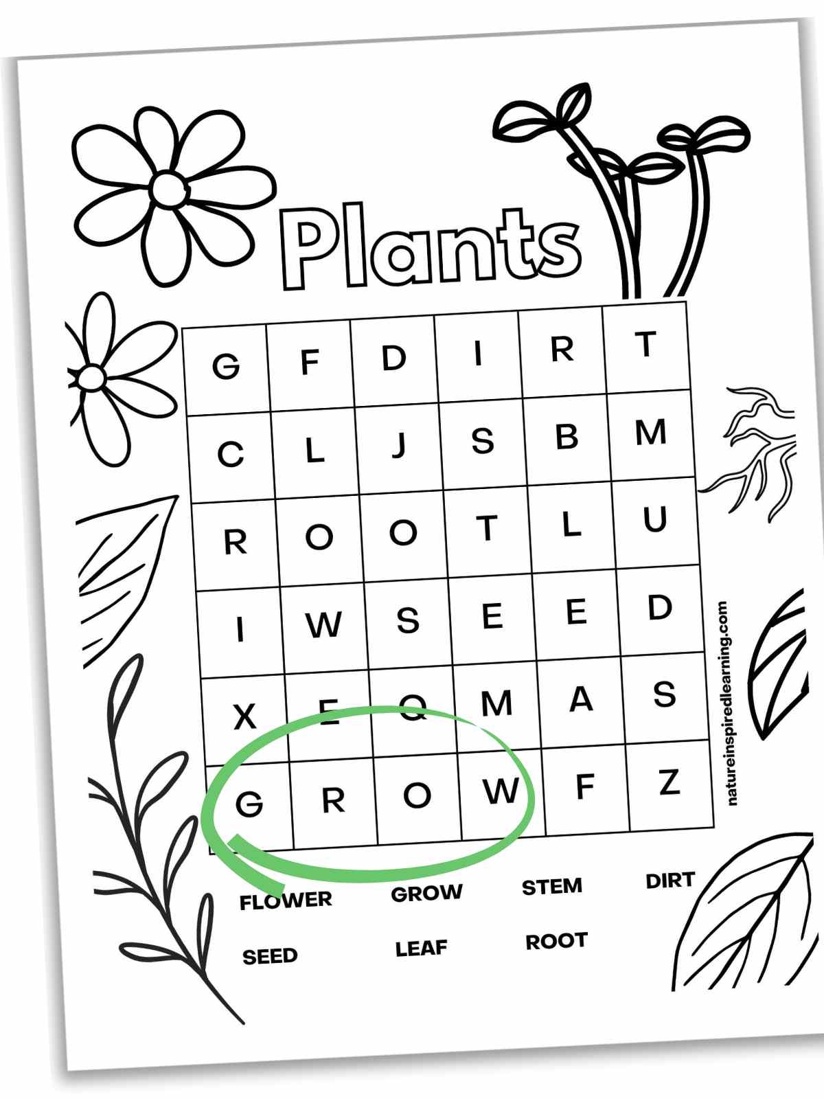Free Printable Gardening Word Search