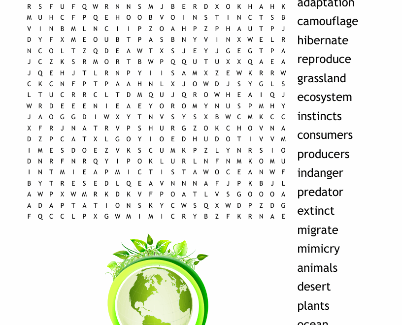 Ecosystem Word Search WordMint