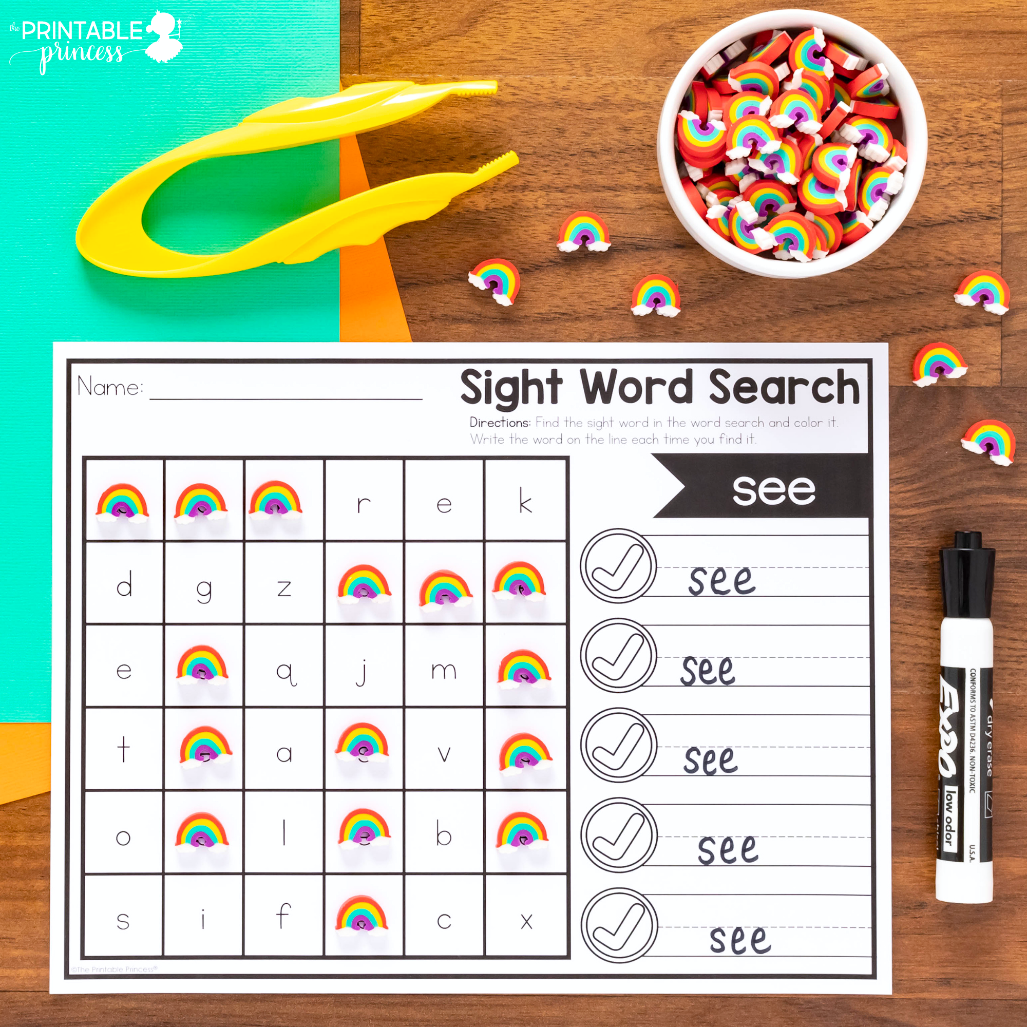 EDITABLE Sight Word Searches Bundle The Printable Princess