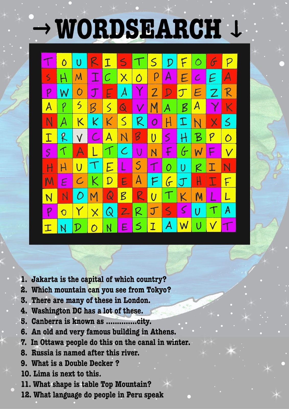 Us Cities Word Search Printable Us Cities Word Search Printable