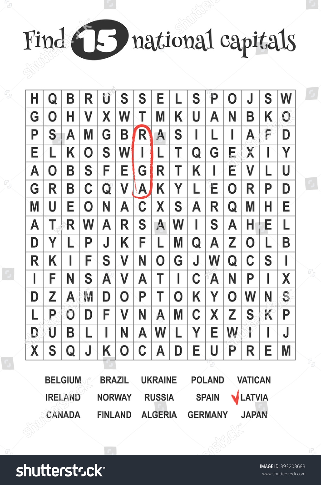 Educational Game Kids Word Search Find Stock Vector Royalty Free 393203683 Shutterstock