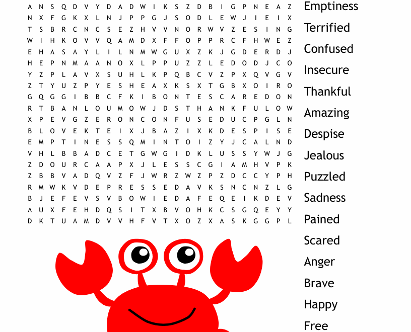 Emotions Feelings Word Search WordMint