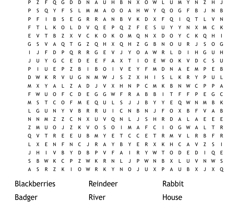 Enchanted Forest Word Search WordMint