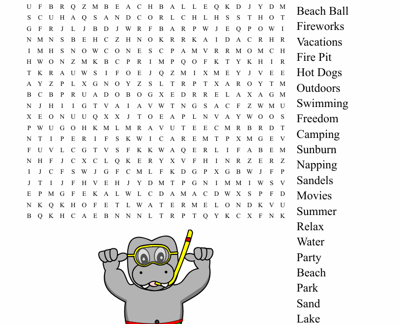 End Of The Year Word Search WordMint