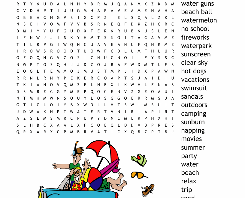 End Of The Year Word Search WordMint