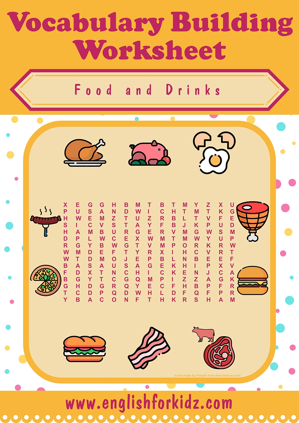 English For Kids Step By Step Food Drinks Word Search Puzzles English For Kids Step By Step Food Drinks Word Search Puzzles