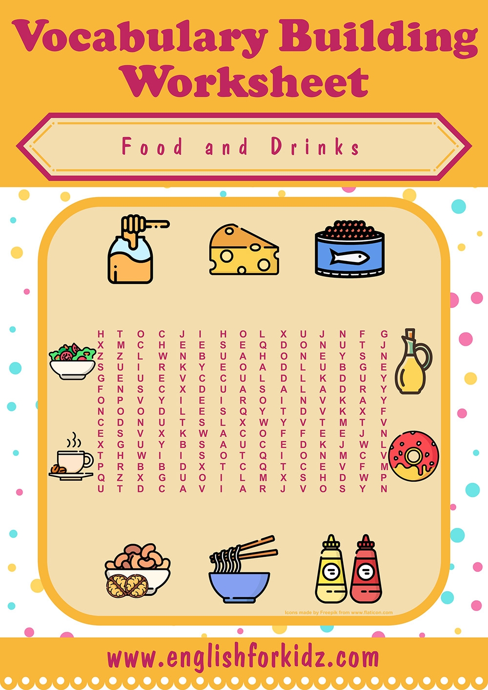 Printable Food Word Search For Kids