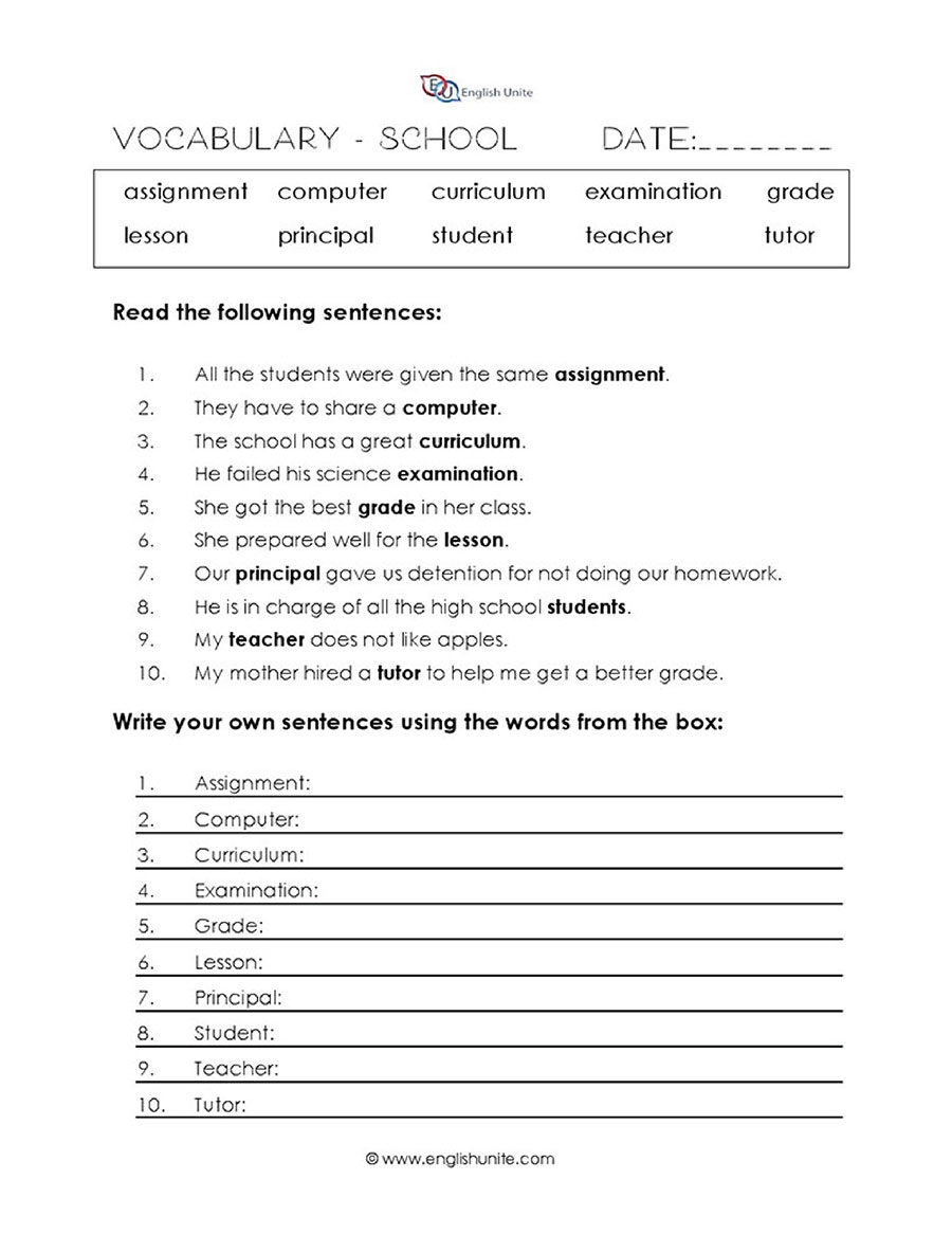 High School Vocabulary Word Search Printable