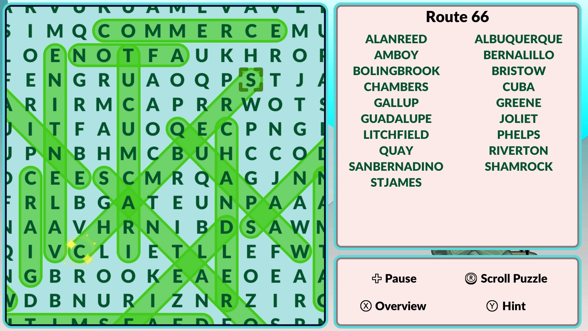 Route 66 Printable Word Search