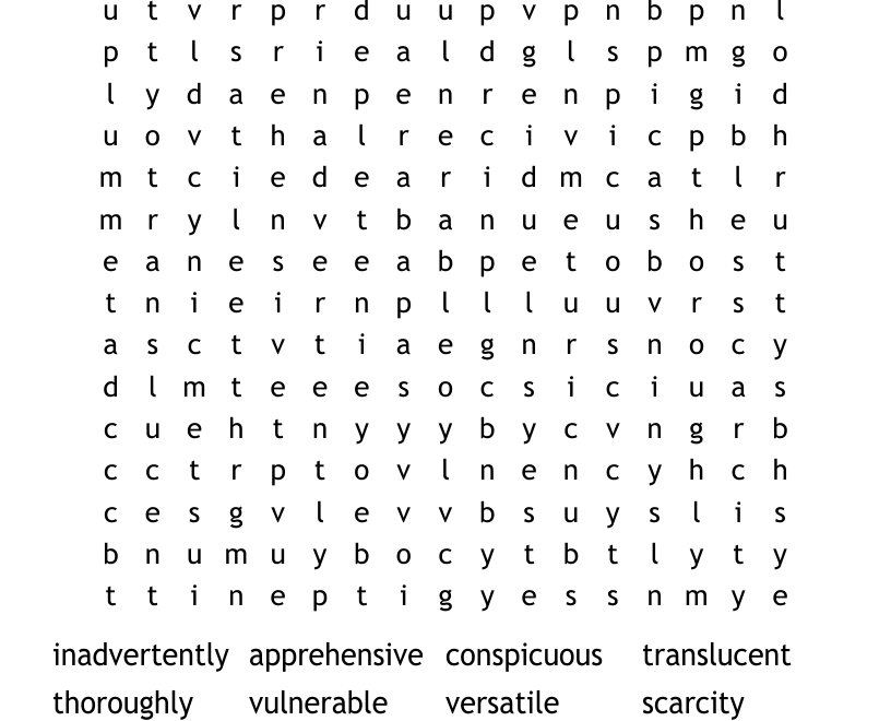 Expanding My Vocabulary Word Search WordMint