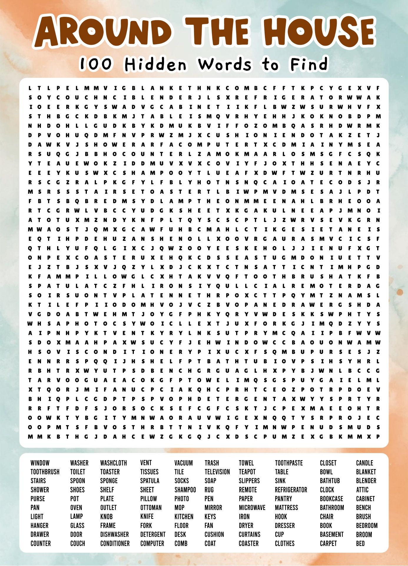 Difficult Word Search Puzzles Printable