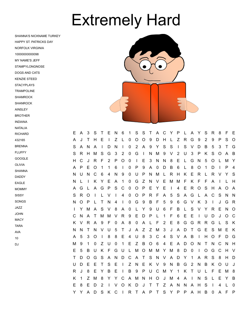 Advanced Word Search Printable