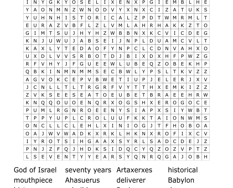 Ezra Word Search WordMint