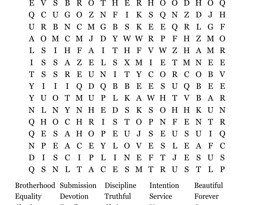 Faith Word Search WordMint