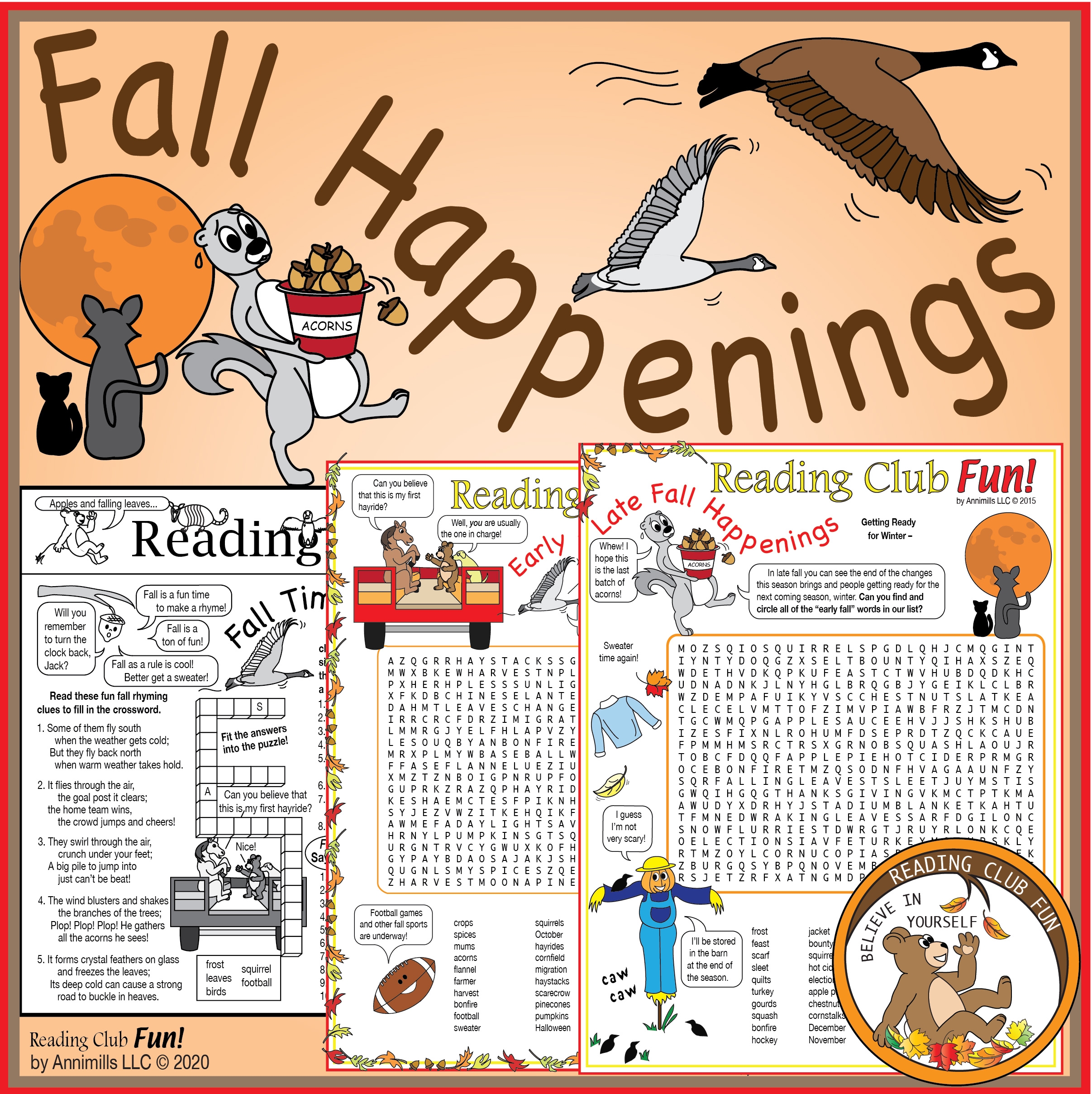 Fall Happenings Fall Times And Rhymes Printable Puzzle Pack Made By Teachers