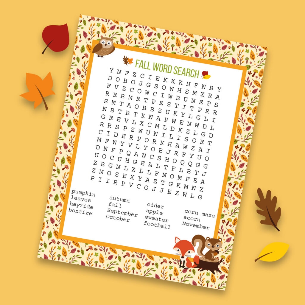 Fall Word Search
