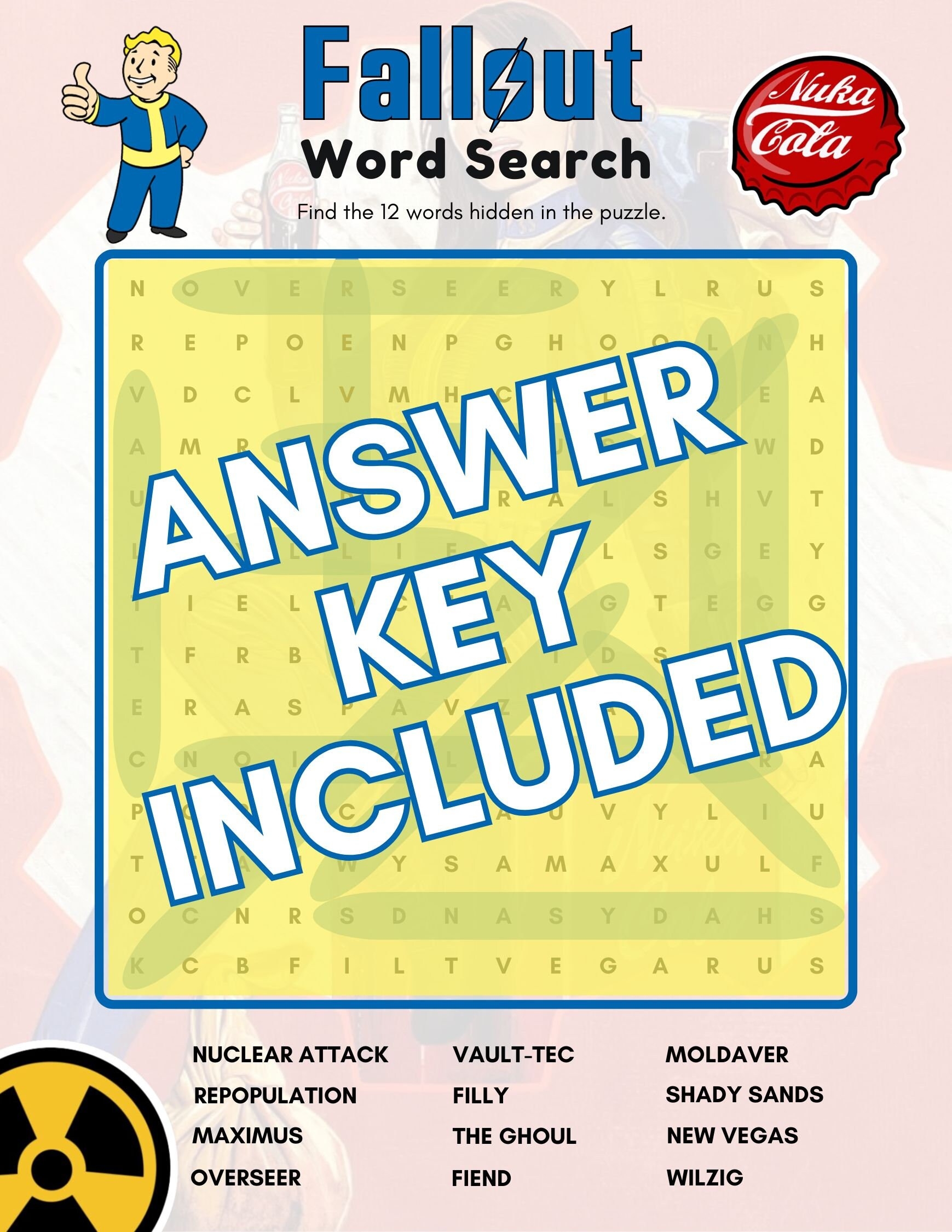 Free Printable Fallout Word Searches