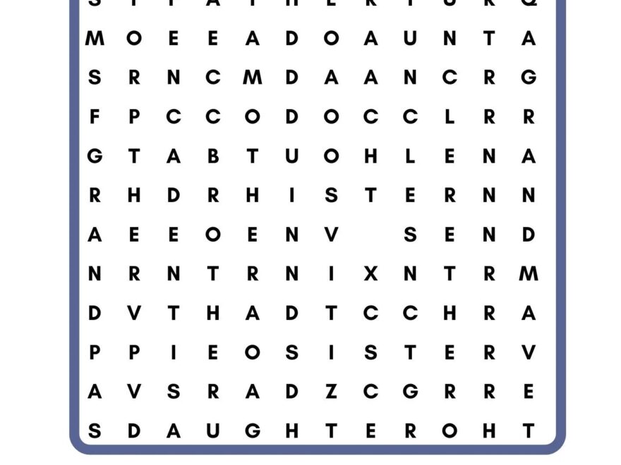 Family Members Word Search Printable Word Search Family Game Night Games Search Reunion Party Etsy