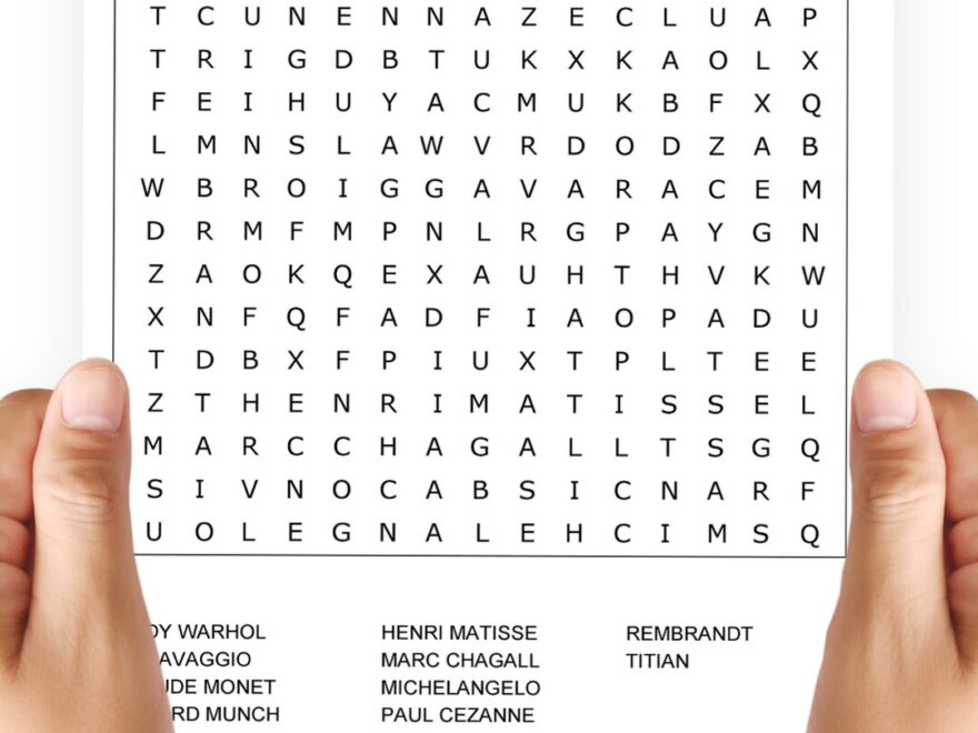 Famous Artists Word Search Puzzle In Large Print Etsy