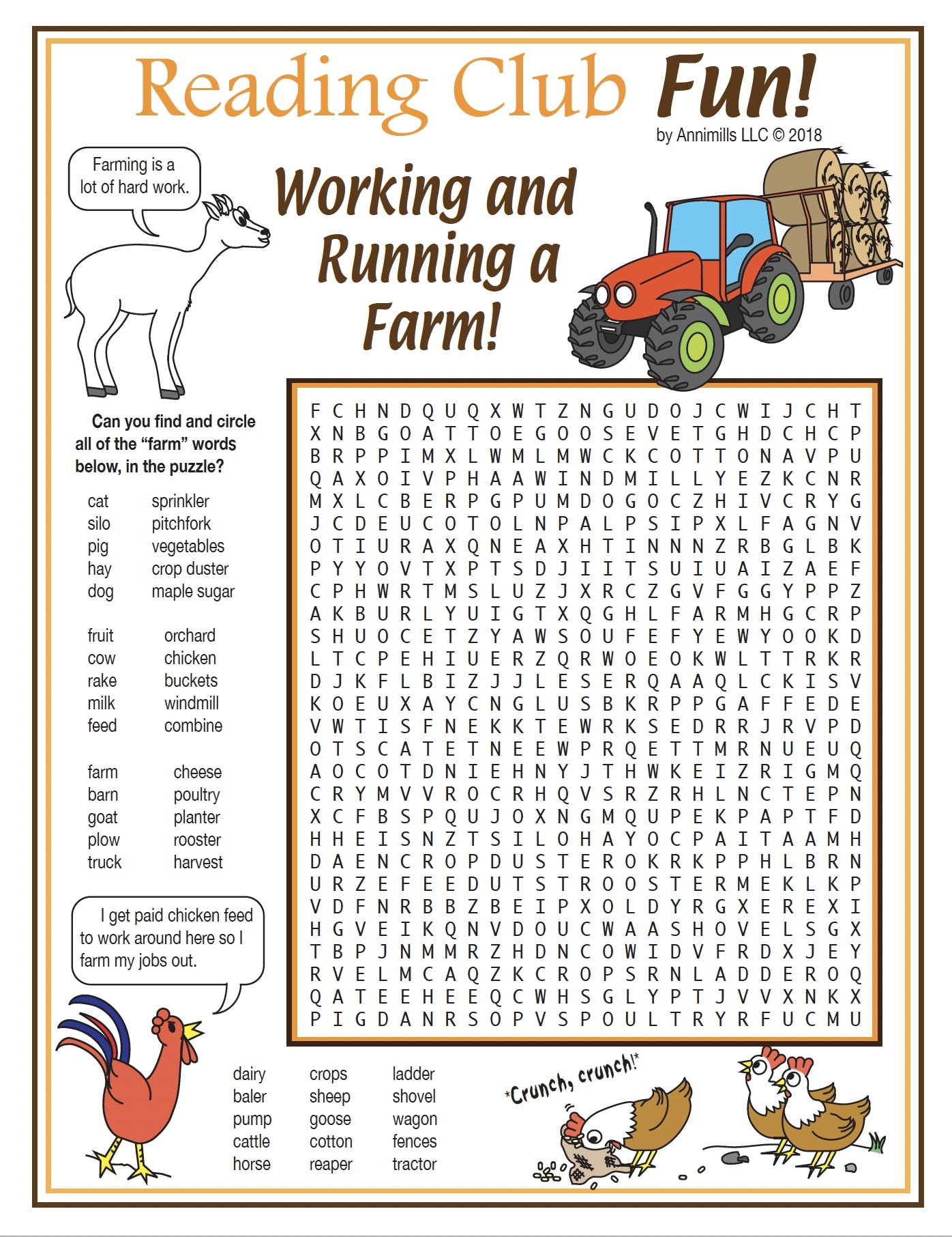Farms Hard Working Farms Printable Puzzles Made By Teachers