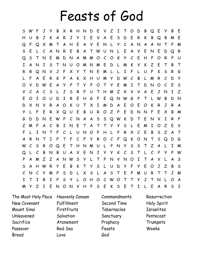 Thanksgiving Christian Word Search Printable