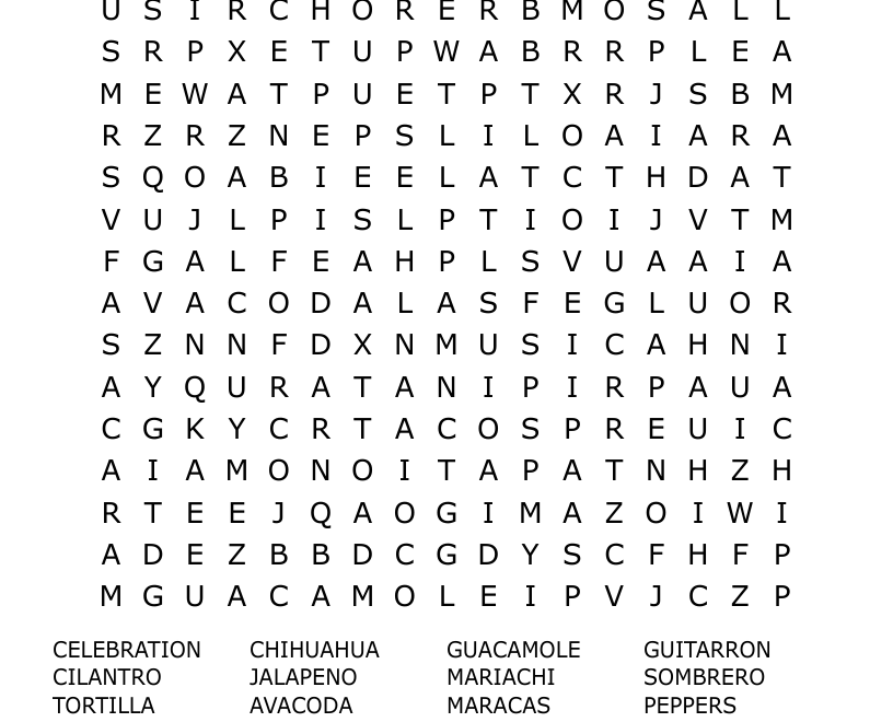 FIESTA Word Search WordMint