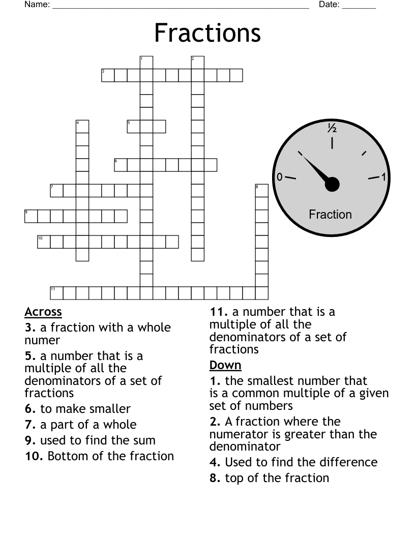 Find The Fraction Words Word Search WordMint
