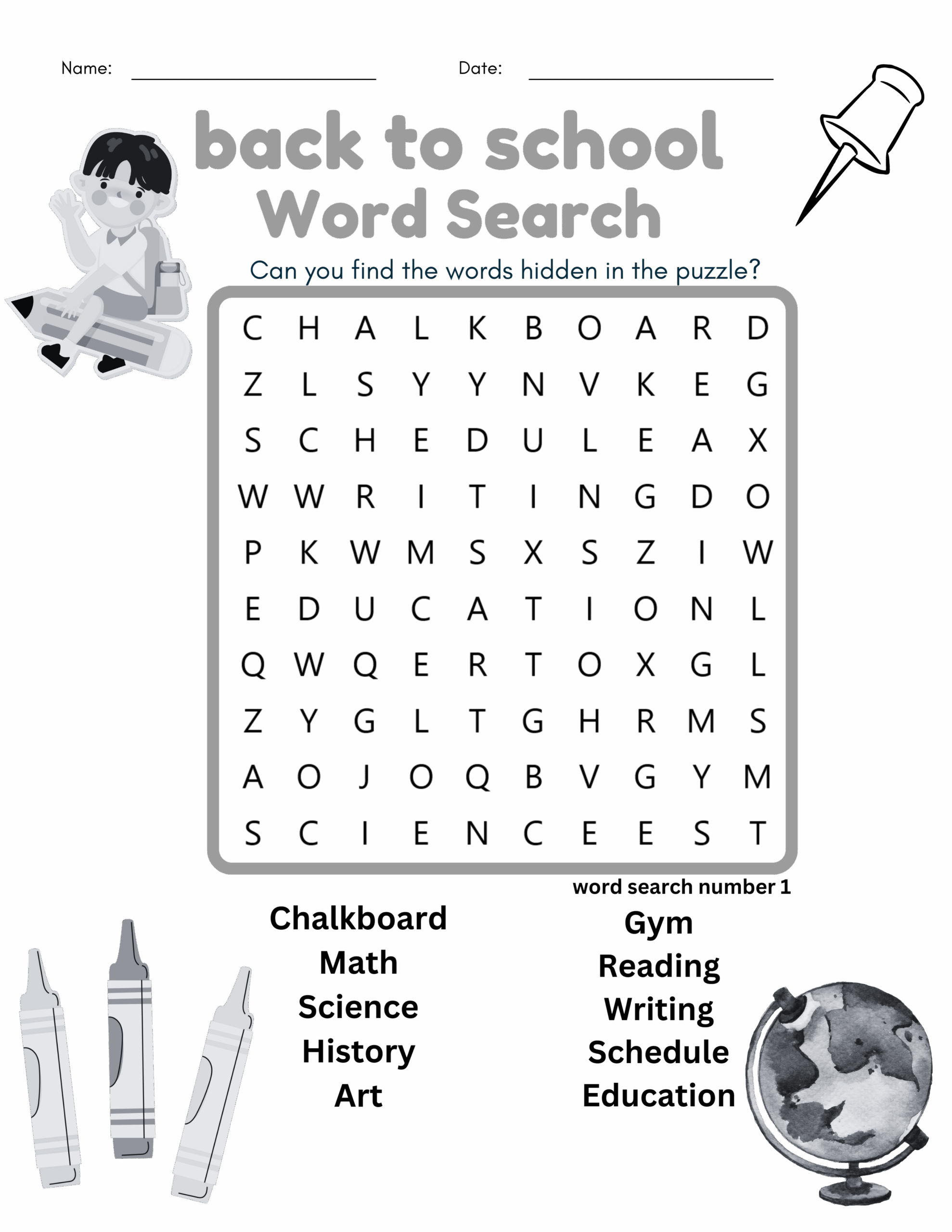First Day Of School Activities Back To School Word Search K 1st 2nd Grade Made By Teachers