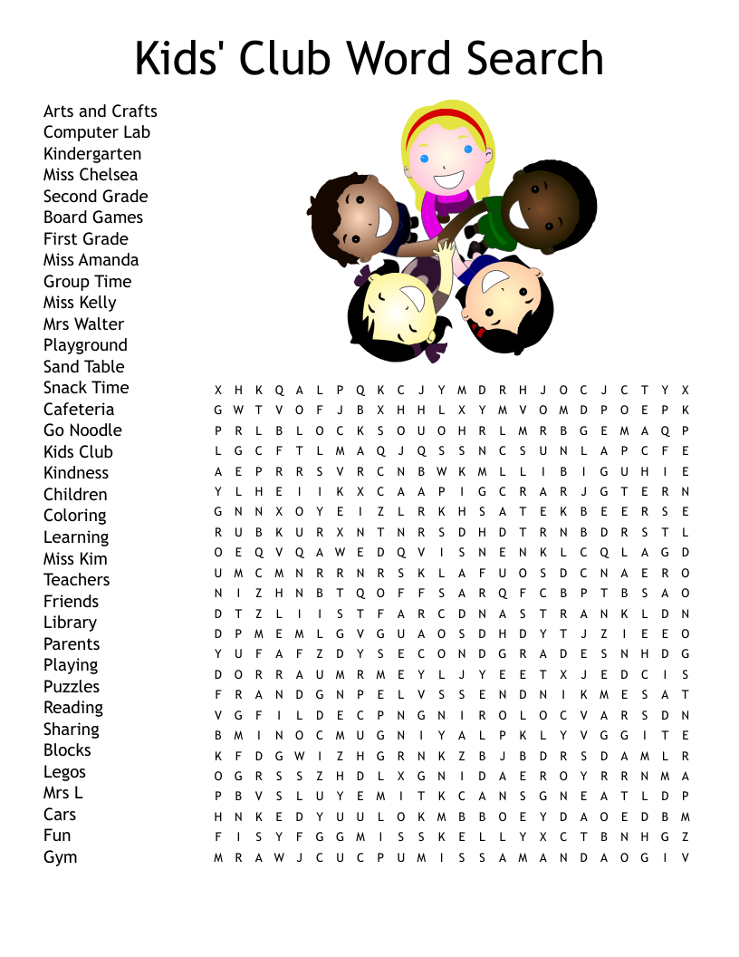 1st Grade Word Search Printable