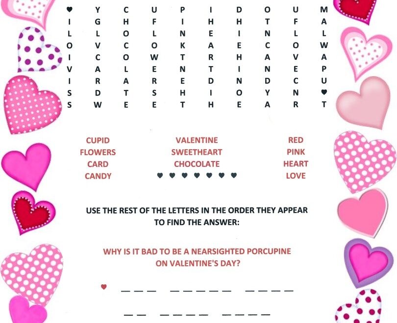 Florassippi Girl Valentine s Day Word Search FREE Printable