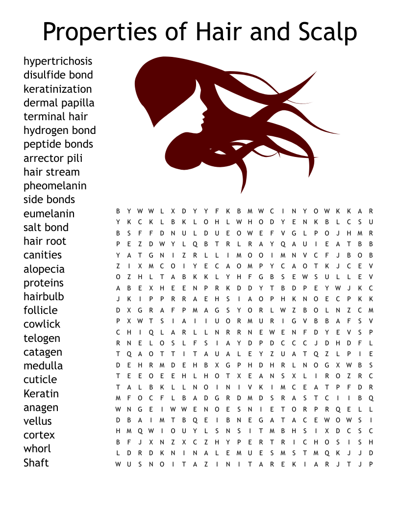 Forensics Hair Analysis Word Search WordMint