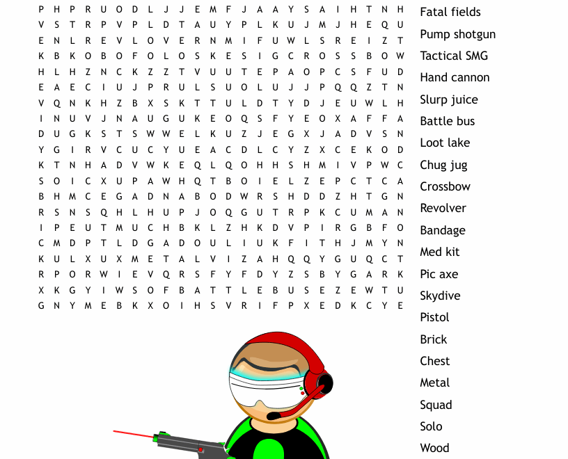 Fortnite Word Search WordMint