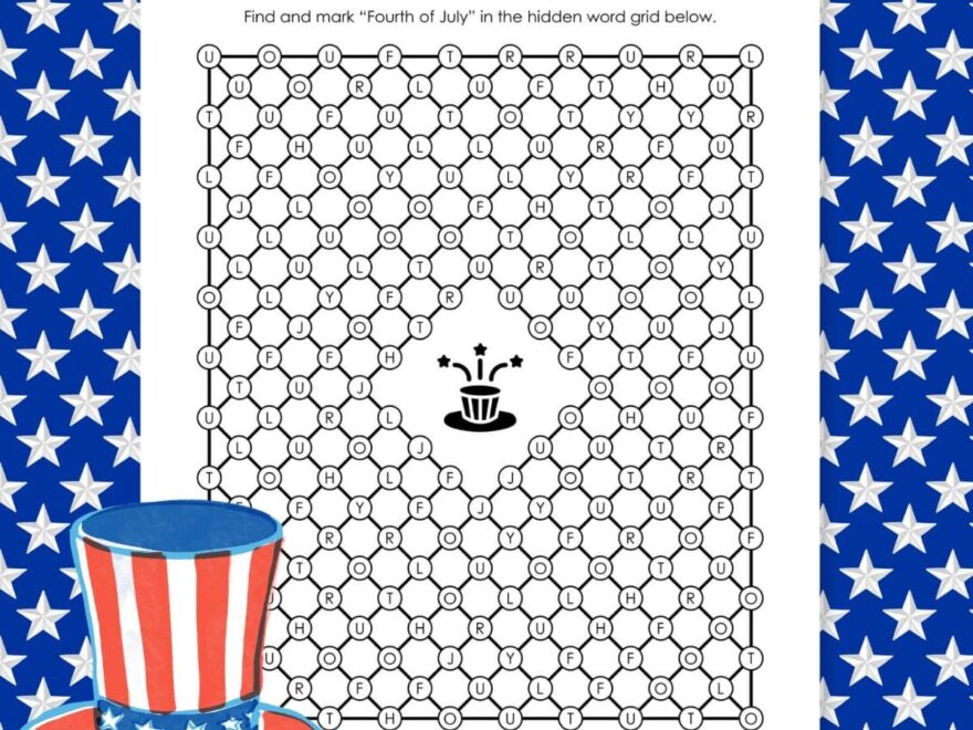 Fourth Of July Hidden Word Puzzle Free PDF