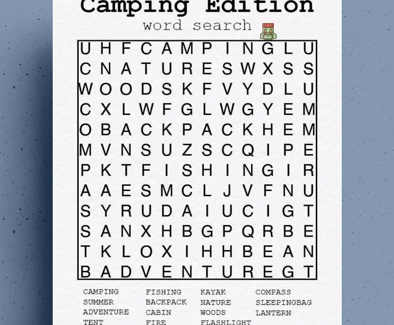 Free Camping Word Search Printable Game Sheets Crazy Laura