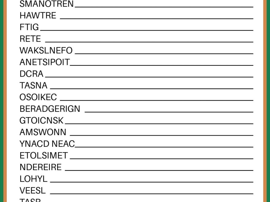 Free Christmas Word Scramble Printable With Answer Key Included