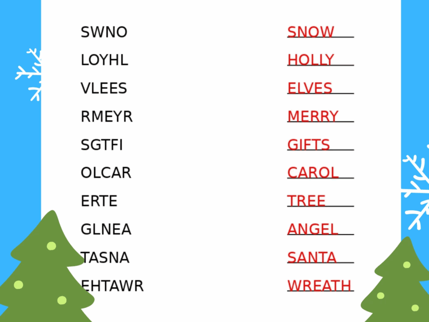 Free Christmas Word Scramble Printables For 2025 Crazy Laura