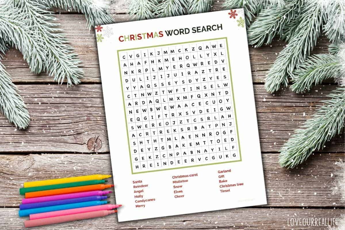 FREE Christmas Word Search Printable For Kids Of All Ages Love Our Real Life